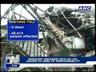 'Basyang' weakens into an LPA, leaves PAR