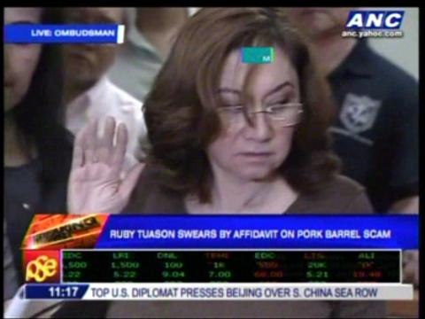 WATCH: Ruby Tuason swears by affidavit on pork barrel scam