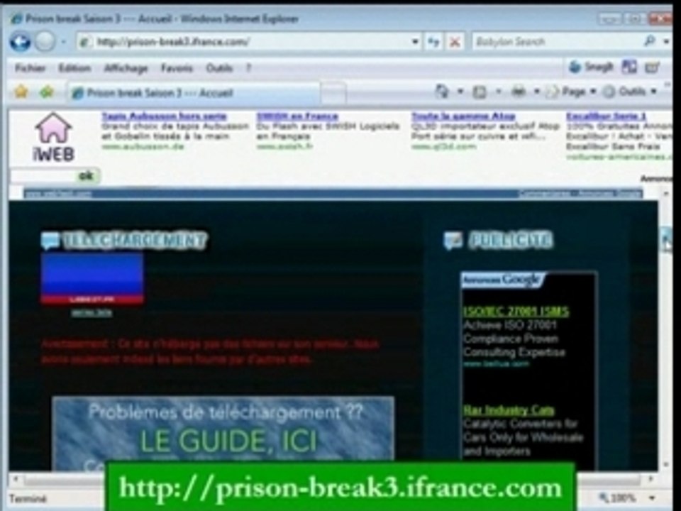 Télécharger et voir prison break 3