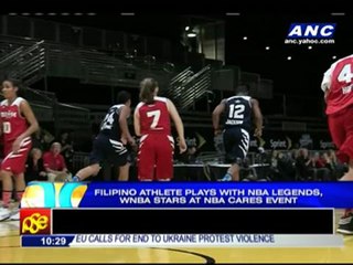 Pinoy plays with NBA legends at NBA Cares event