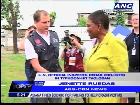 UN official inspects rehab projects in Tacloban