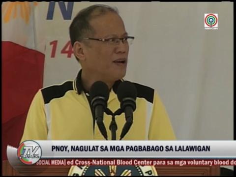 PNoy visits typhoon survivors in Davao Oriental