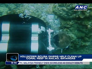 Volunteer divers help clean up coral reef in Batangas