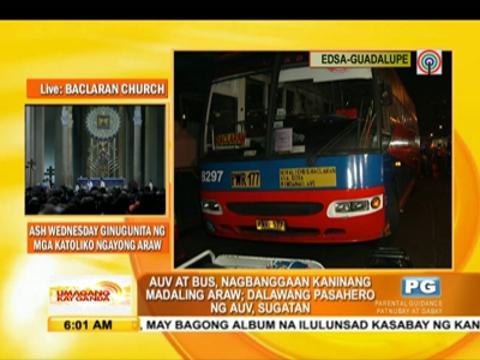 2 hurt in AUV-bus collision along EDSA-Guadalupe
