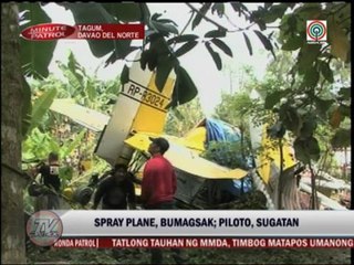 Spray plane crashes in Davao, pilot hurt