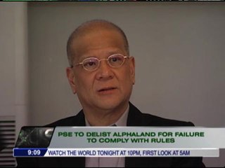 Download Video: PSE delisting Alphaland for violating rules