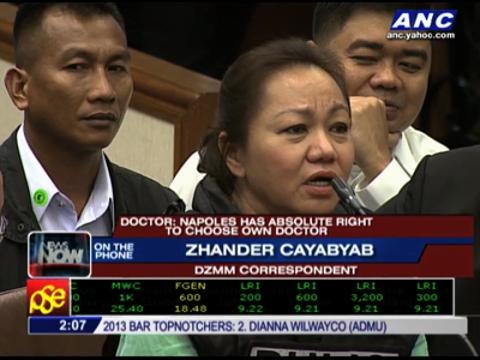 Napoles may have cancer, says Makati Med doctor