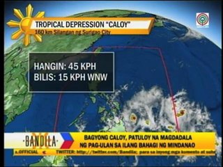 Tropical Depression 'Caloy' to bring rains in Mindanao