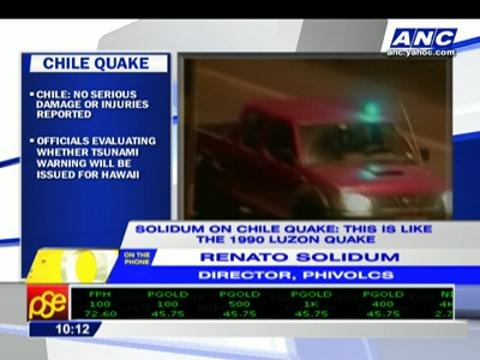 Chile quake stronger than Luzon 1990 quake: Phivolcs