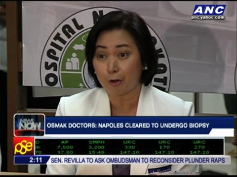 Napoles cleared to undergo biopsy: OsMak