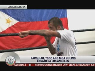 Pacquiao arrives in Las Vegas after LA training
