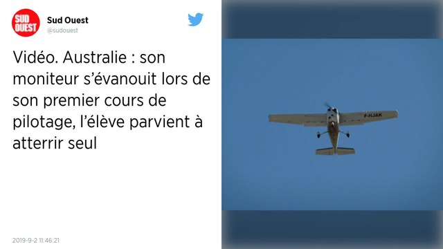 Pour son premier cours de pilotage, son instructeur s'évanouit, il est contraint d’atterrir tout seul.