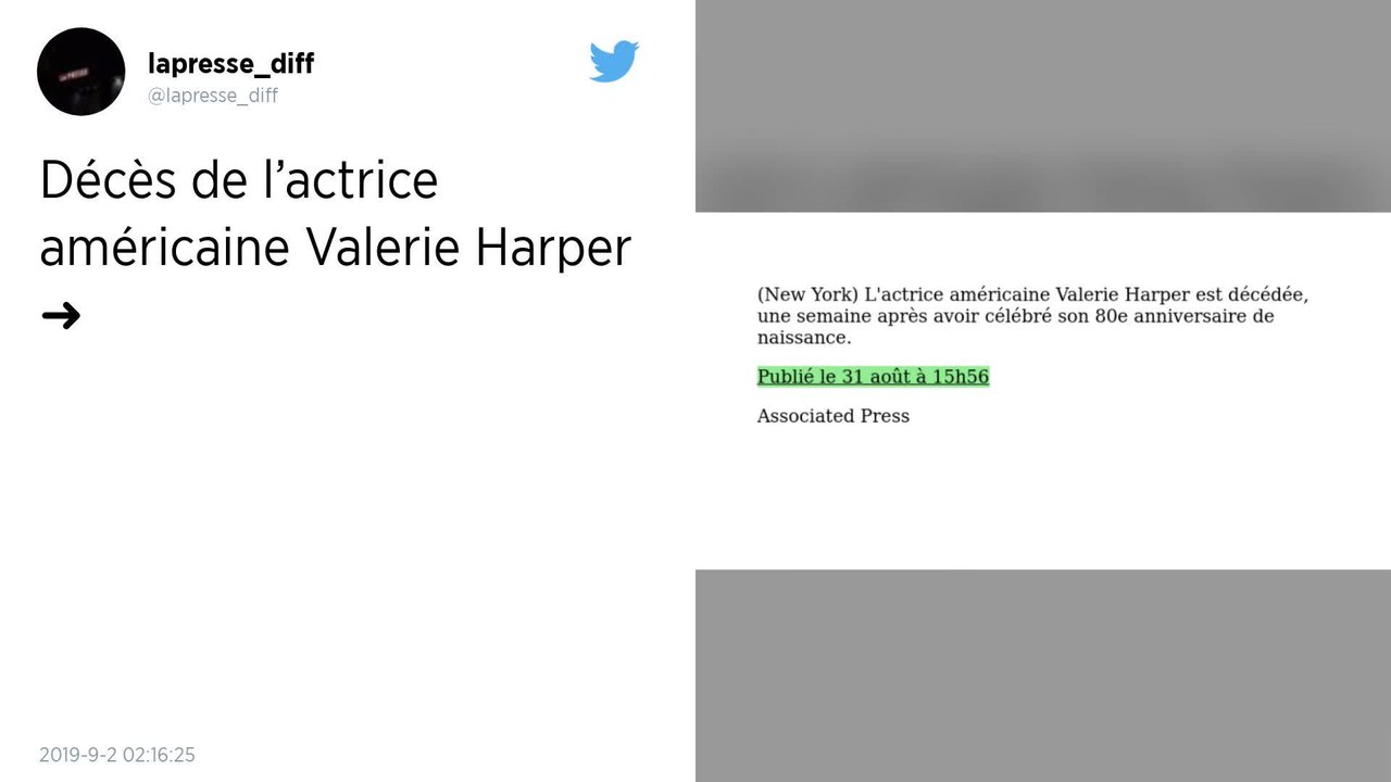 L’actrice Valerie Harper, aperçue dans « Desperate Housewives », est décédée à l’âge de 80 ans