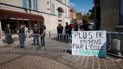 Accueil du ministre d'éducation Blanquer à Créteil