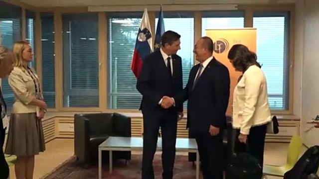 Dışişleri Bakanı Çavuşoğlu, Slovenya Cumhurbaşkanı Pahor ile görüştü - BLED