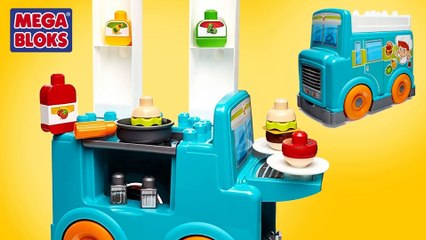 Mega Bloks Food Truck Kitchen 2 in 1 Fisher Price - Unboxing Demo Review