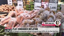 S. Korea's consumer price growth remains flat in August, economy grows revised 1% q/q in Q2