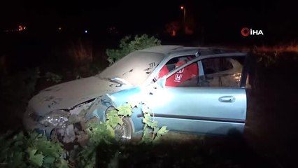 Gaziantep'te otomobil üzüm bağına girdi: 1 yaralı