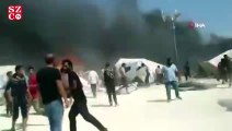 Azez’deki mülteci kampında dev yangın