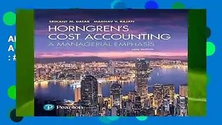 About For Books  Horngren s Cost Accounting: A Managerial Emphasis  Best Sellers Rank : #2