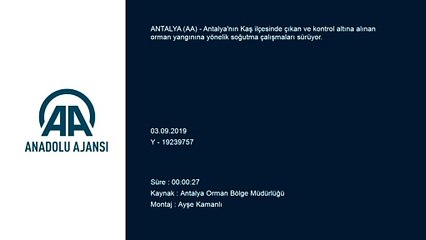 Antalya'nın Kaş ilçesindeki orman yangınını soğutma çalışmaları - Helikopter görüntüsü