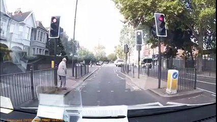 'Awww bless him': UK driver waits at green light while elderly man crosses in bizarre manner