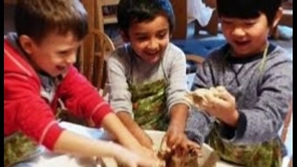 A street in Toronto, Canada, with children doing what they do best