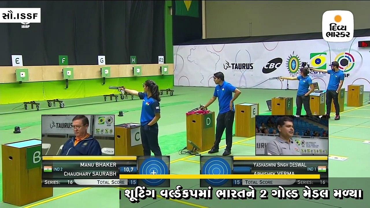 શૂટિંગ વર્લ્ડકપમાં મનુ ભાકર અને સૌરભ ચૌધરીએ ગોલ્ડ જીત્યો