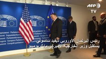 اجتماع بين وزير الخارجية الأميركي مايك بومبيو ورئيس البرلمان الأوروبي ديفيد ساسولي