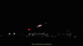 7 F-16s Taking Off With Full Afterburner At Night