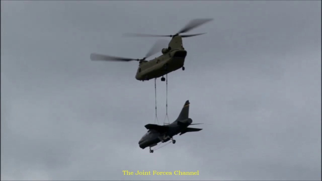 A-7K Corsair II Sling Load via Chinook