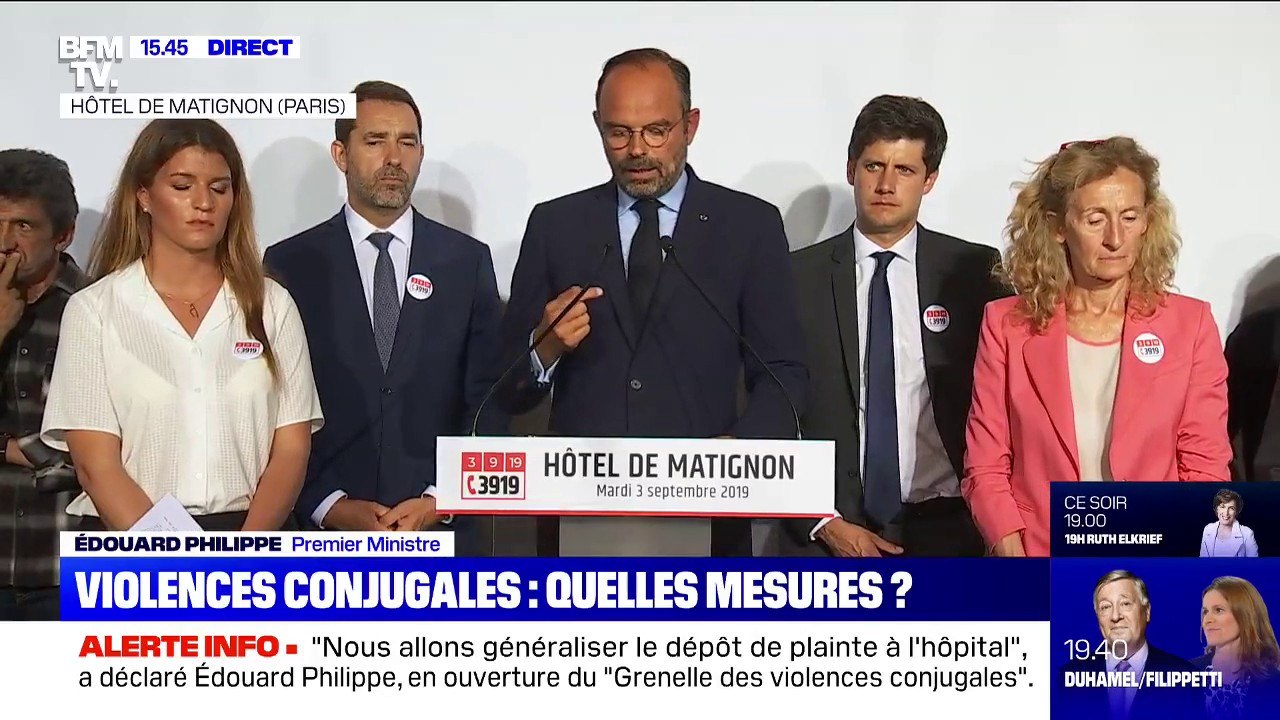 Violences Conjugales: Édouard Philippe annonce que "'l'exercice de l'autorité parentale sera suspendu de plein droit en cas d'homicide volontaire par le conjoint"