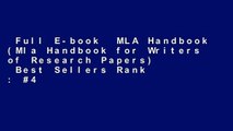 Full E-book  MLA Handbook (Mla Handbook for Writers of Research Papers)  Best Sellers Rank : #4