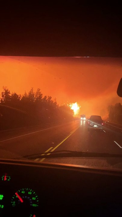 Forest Fire Makes for Frightening Drive