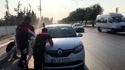 Otomobilden atlayan hamile kadın yaralandı