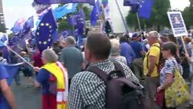 Remainers and Leavers protest outside Downing Street gates