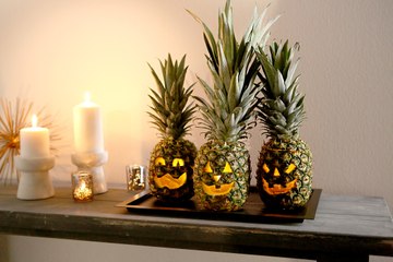 Carved Pineapple Jack-o'-Lantern