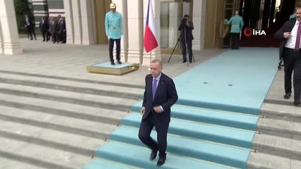 Cumhurbaşkanı Erdoğan Çekya Cumhuriyeti Başbakanı Babis'i resmi törenle karşıladı
