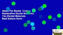 About For Books  Craig s Restorative Dental Materials, 13e (Dental Materials  Best Sellers Rank :