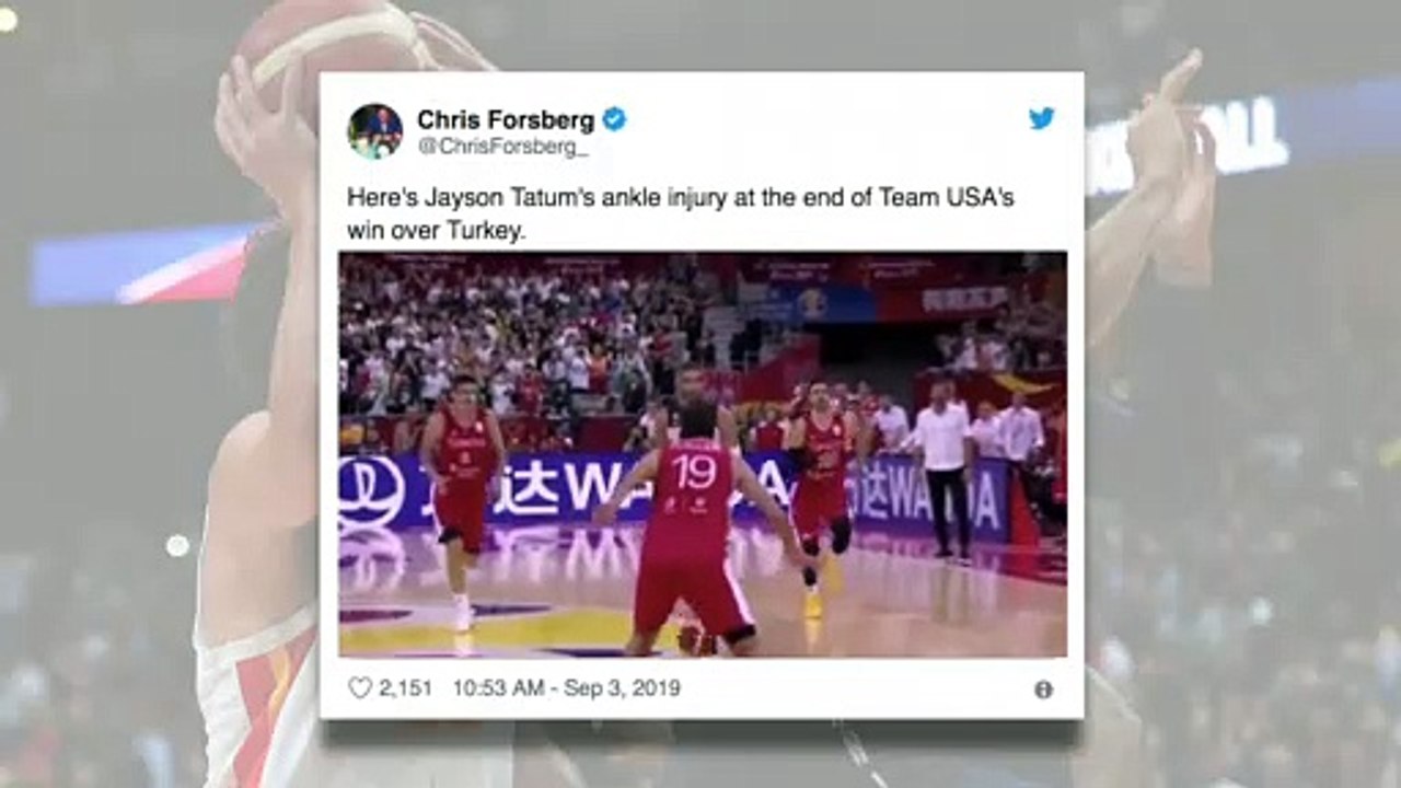 Jayson Tatum apparent ankle injury