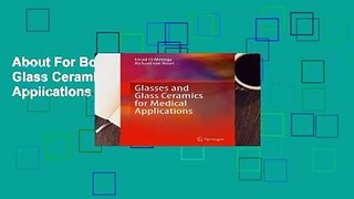About For Books  Glasses and Glass Ceramics for Medical Applications  For Kindle