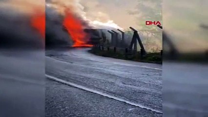 Beykoz'da İETT otobüsü alev aldı