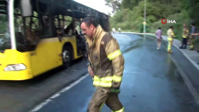 Beykoz Anadolu Kavağı'nda İETT otobüsü alev alev yandı