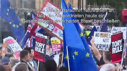 Johnson droht nach Niederlage im Parlament mit Neuwahlen