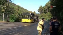 Beykoz Anadolu Kavağı'nda İETT otobüsü alev alev yandı