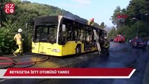 Beykoz’da İETT otobüsü alev alev yandı