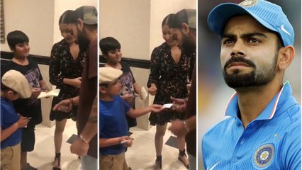 Watch Video : Kohli takes autograph of 7 years old boy