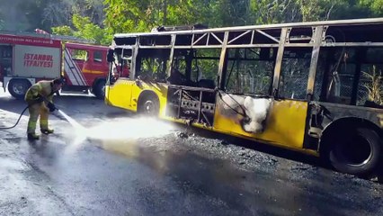 Beykoz'da İETT otobüsü yandı - İSTANBUL