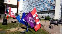 Grève des urgences devant l'hôpital Bel Air à Thionville
