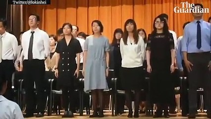 Hong Kong students sing Les Misérables song instead of national anthem video